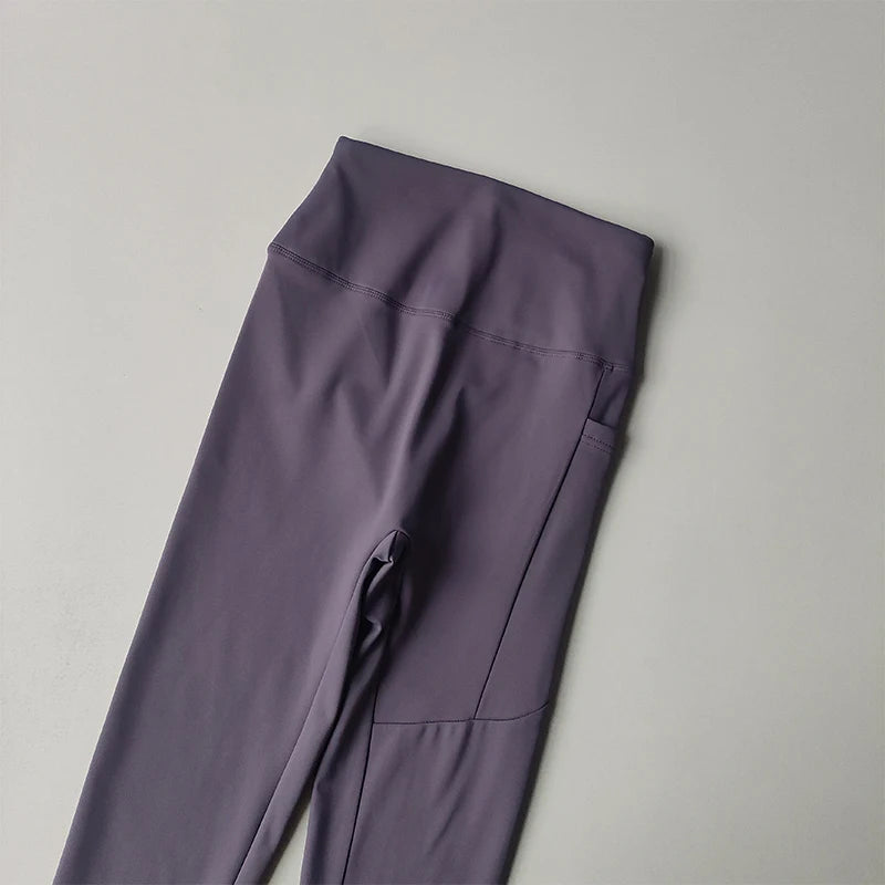 Women's High Waist Yoga Pants - Fleece Lined Workout Leggings with Pockets, Booty Lifting Thermal Tights for Winter Running