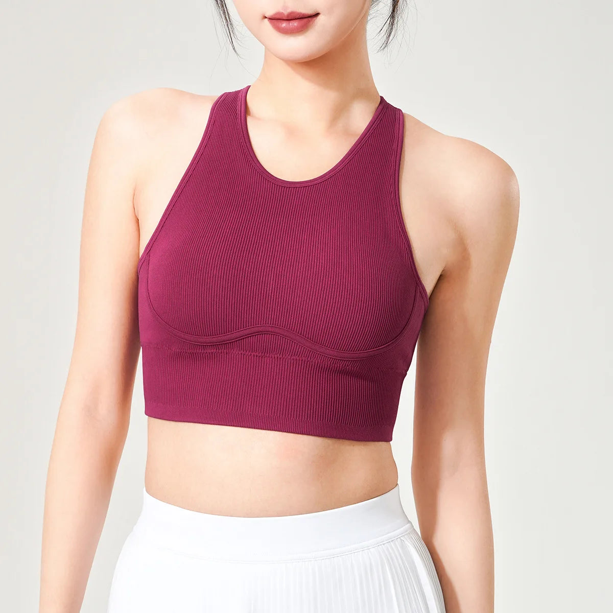 Women's High Impact Sports Bra, Shockproof Running Vest with Built-in Support, Yoga Top for Gym & Outdoor Workouts