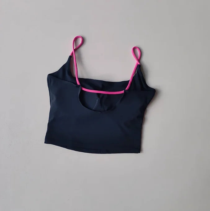 Women's Yoga Set Strappy Bra & Shorts Naked Feel Quick Dry Color Blocking Gym Workout Seamless Activewear