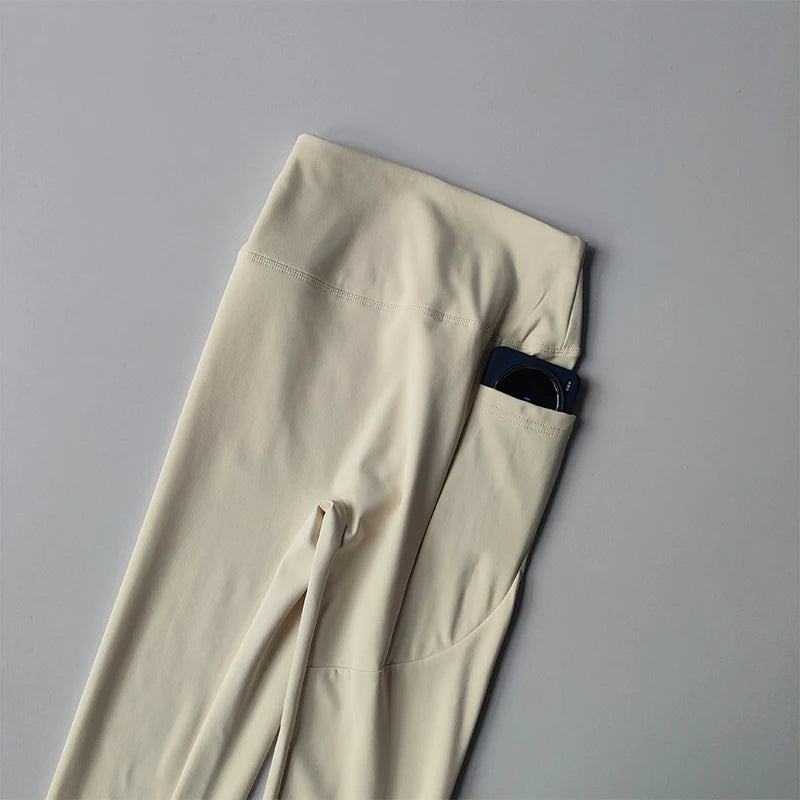 Women's High Waist Yoga Pants - Fleece Lined Workout Leggings with Pockets, Booty Lifting Thermal Tights for Winter Running