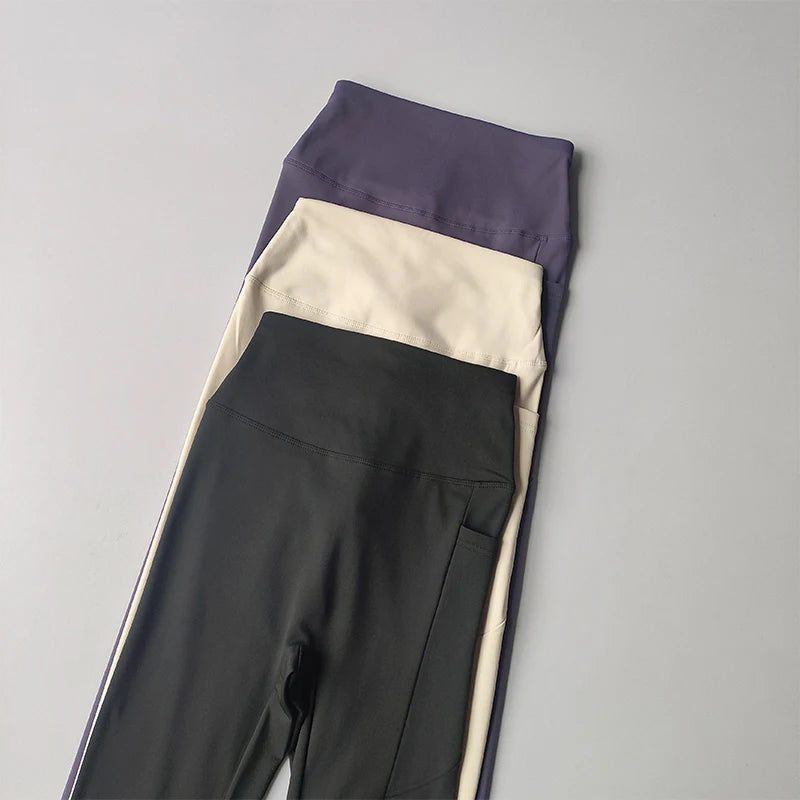 Women's High Waist Yoga Pants - Fleece Lined Workout Leggings with Pockets, Booty Lifting Thermal Tights for Winter Running