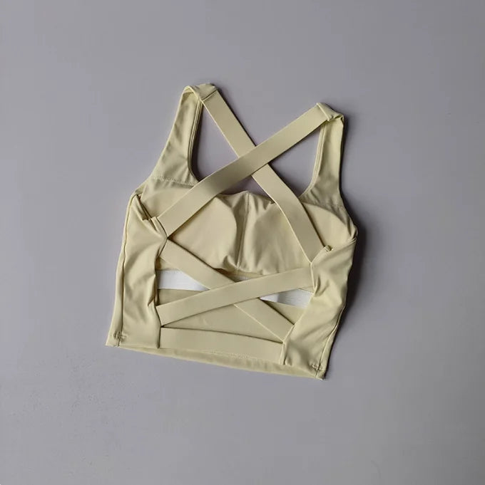 Women's Sports Bra Removable Pads Naked Feel Fitness Top No Line Shockproof Push Up for Running Yoga Workout Underwear