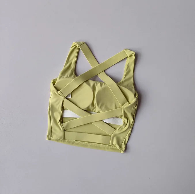 Women's Sports Bra Removable Pads Naked Feel Fitness Top No Line Shockproof Push Up for Running Yoga Workout Underwear