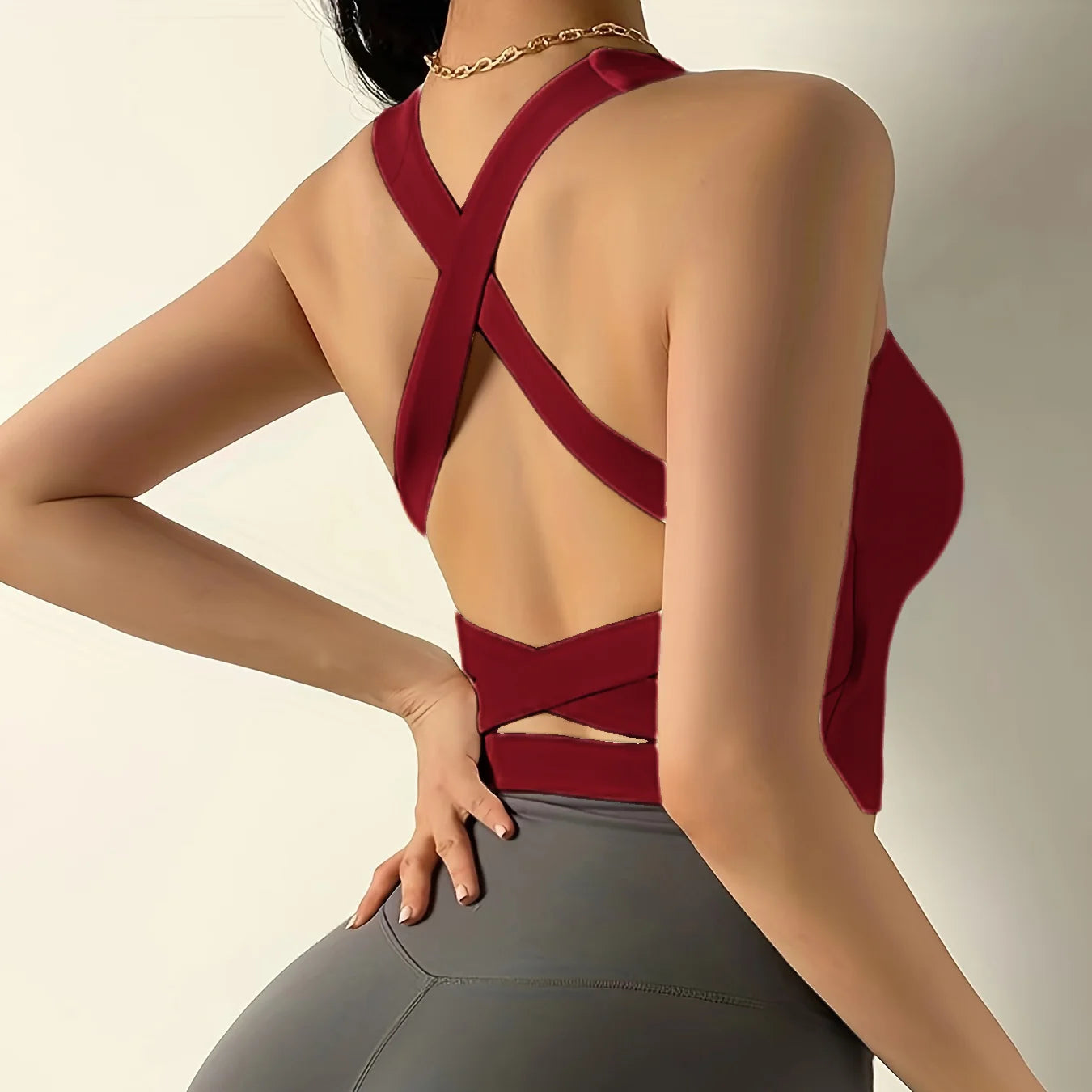 Women's Sports Bra Removable Pads Naked Feel Fitness Top No Line Shockproof Push Up for Running Yoga Workout Underwear