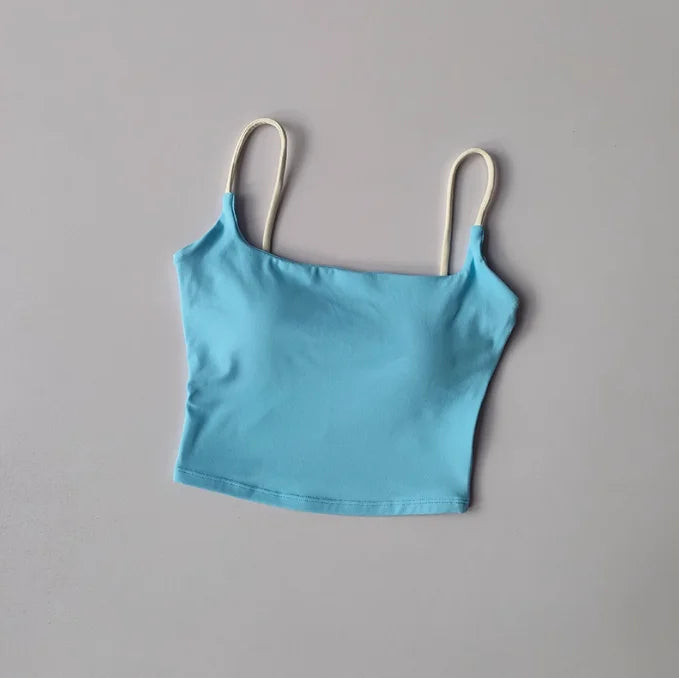 Women's Yoga Set Strappy Bra & Shorts Naked Feel Quick Dry Color Blocking Gym Workout Seamless Activewear