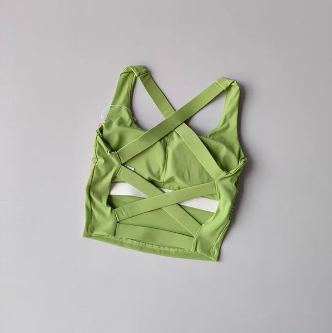 Women's Sports Bra Removable Pads Naked Feel Fitness Top No Line Shockproof Push Up for Running Yoga Workout Underwear