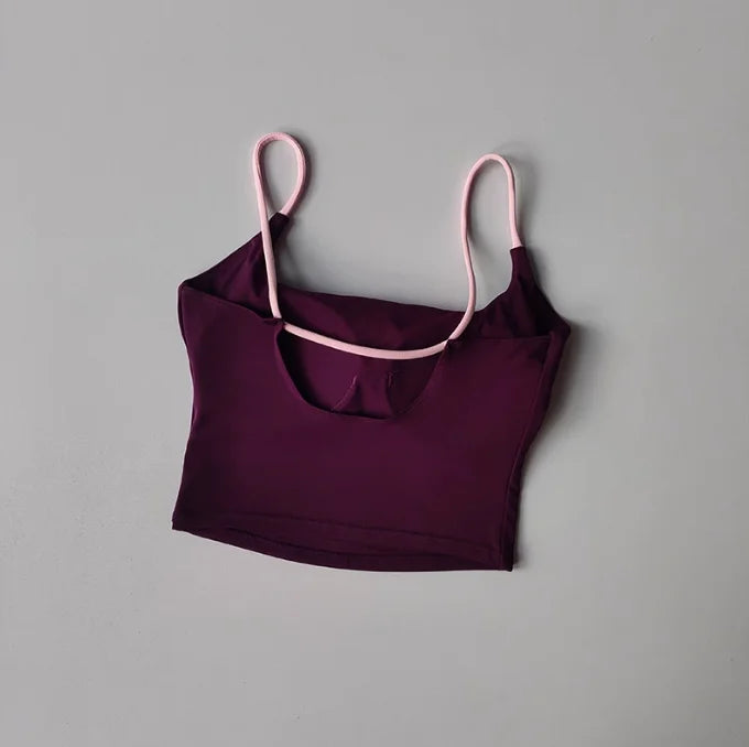 Women's Yoga Set Strappy Bra & Shorts Naked Feel Quick Dry Color Blocking Gym Workout Seamless Activewear