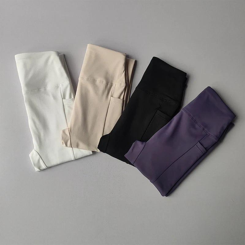 Women's High Waist Yoga Pants - Fleece Lined Workout Leggings with Pockets, Booty Lifting Thermal Tights for Winter Running