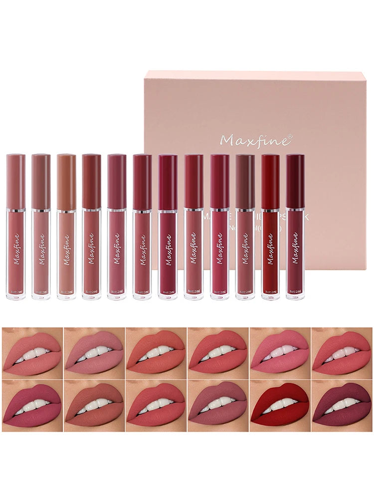 6 Color Matte Lip Gloss Set Moisturizes Long Lasts Water Proofs Sweat Proofs Non Transfer Liquid Lipstick 1pcs