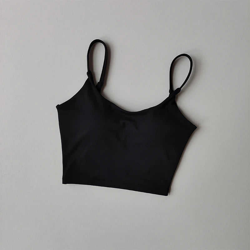 Women's Built-in Bra Sports Top Open Back Naked Feel Quick Dry for Running Yoga Workout