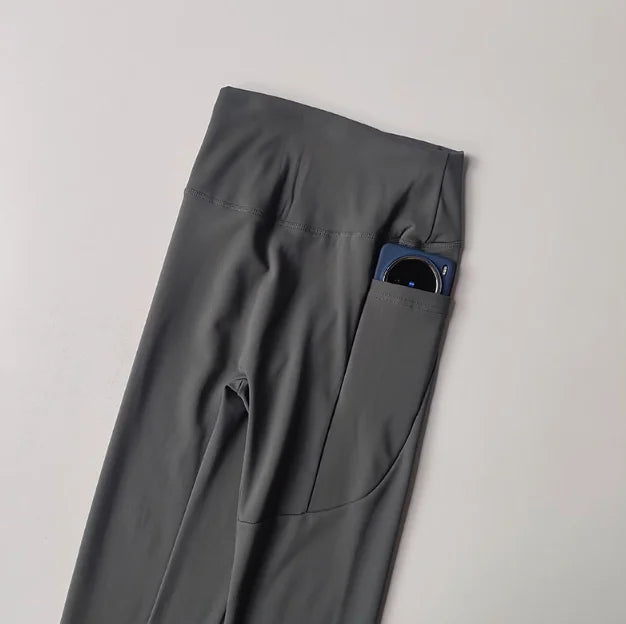 Women's High Waist Yoga Pants - Fleece Lined Workout Leggings with Pockets, Booty Lifting Thermal Tights for Winter Running