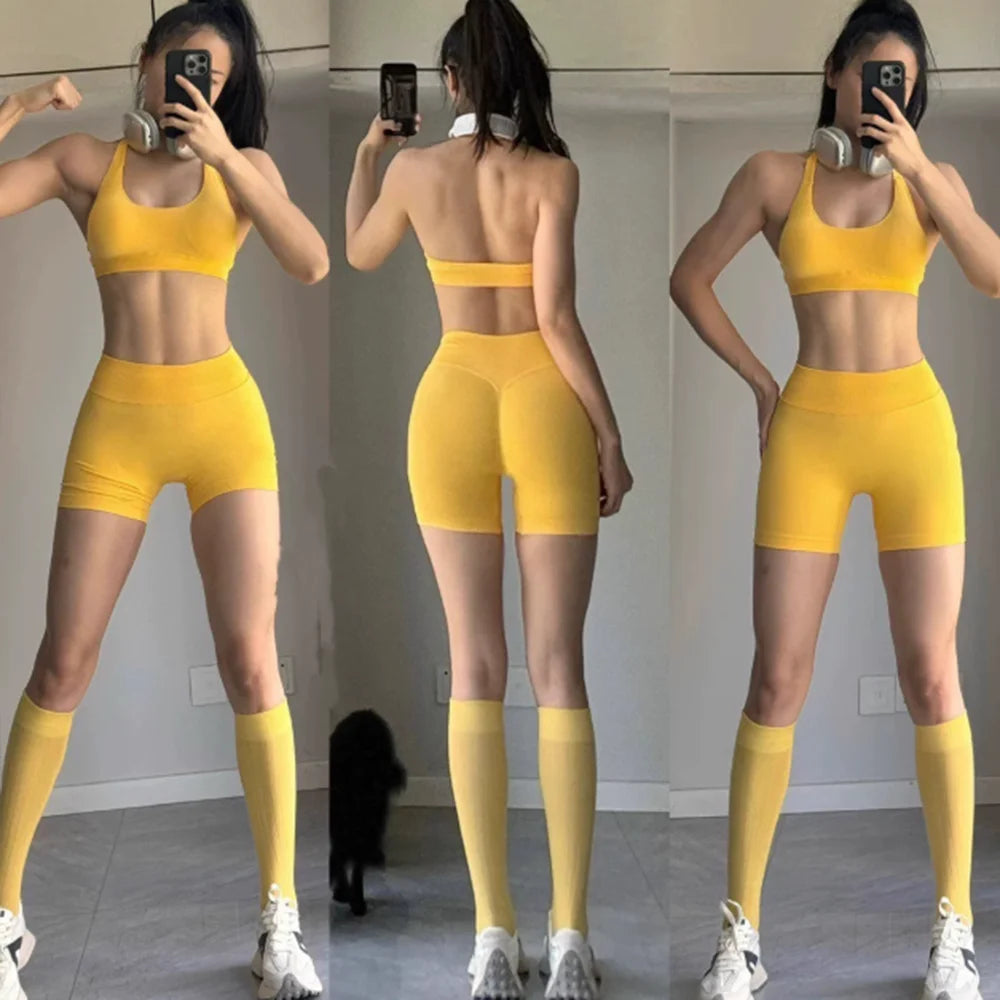 Women's High Waist Yoga Shorts, 3-Inch Workout Shorts with Booty Lifting, High Elastic Fitness Shorts for Summer Training