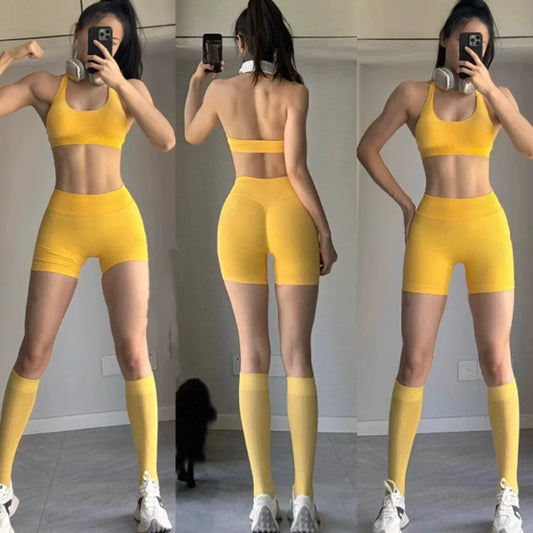 Women's High Waist Yoga Shorts, 3-Inch Workout Shorts with Booty Lifting, High Elastic Fitness Shorts for Summer Training